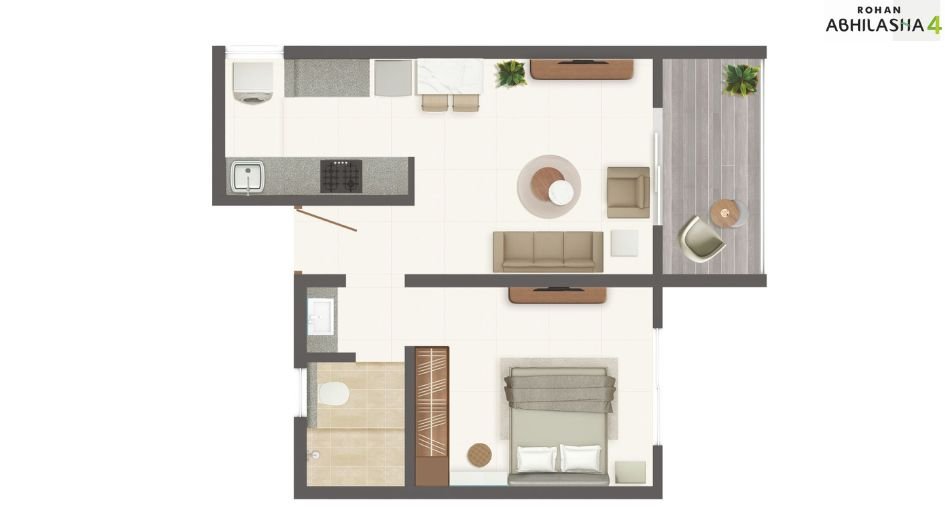 Rohan-Abhilasha-Floor-Plan-1 BHK